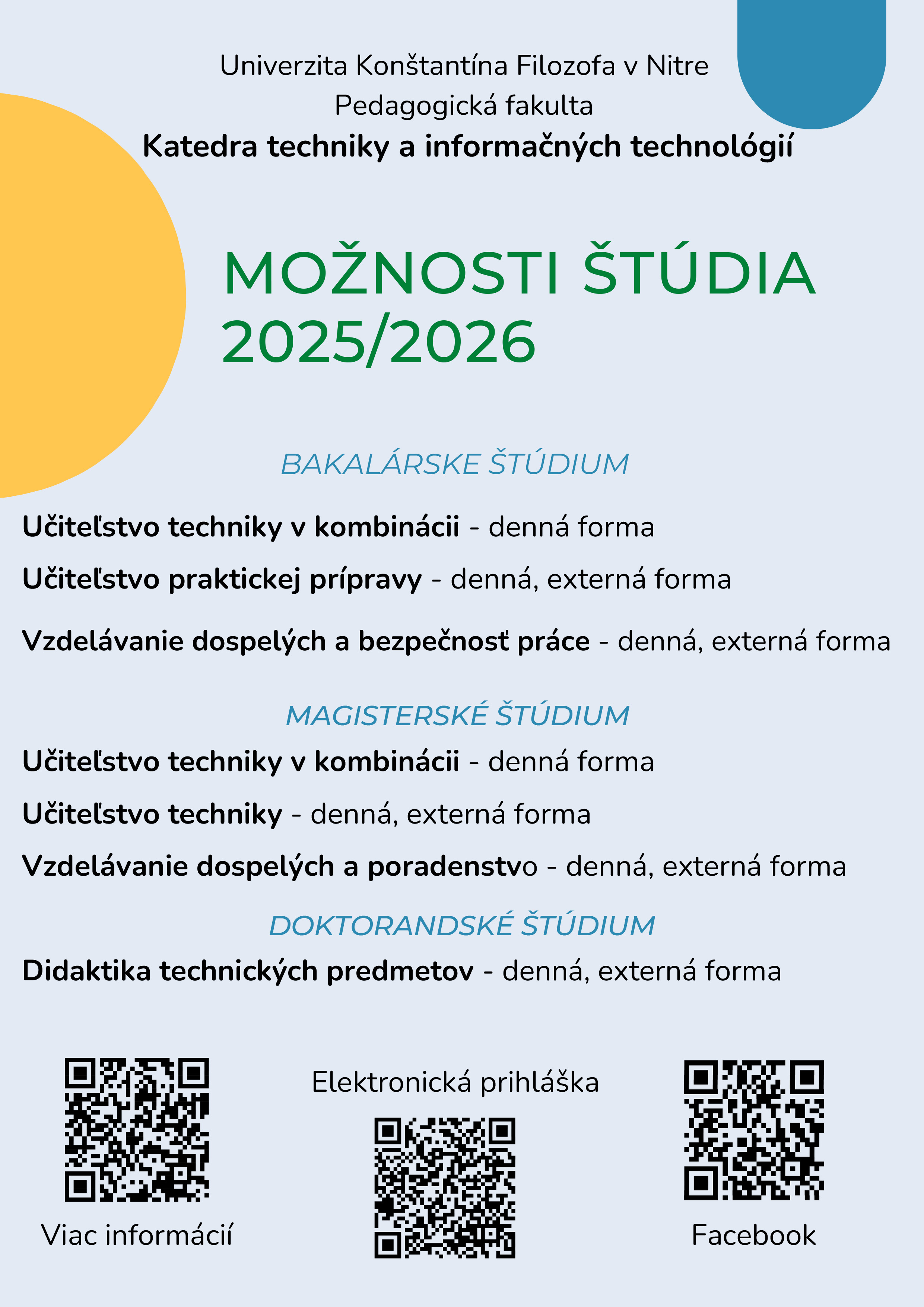 KTIT možnosti štúdia 20252026